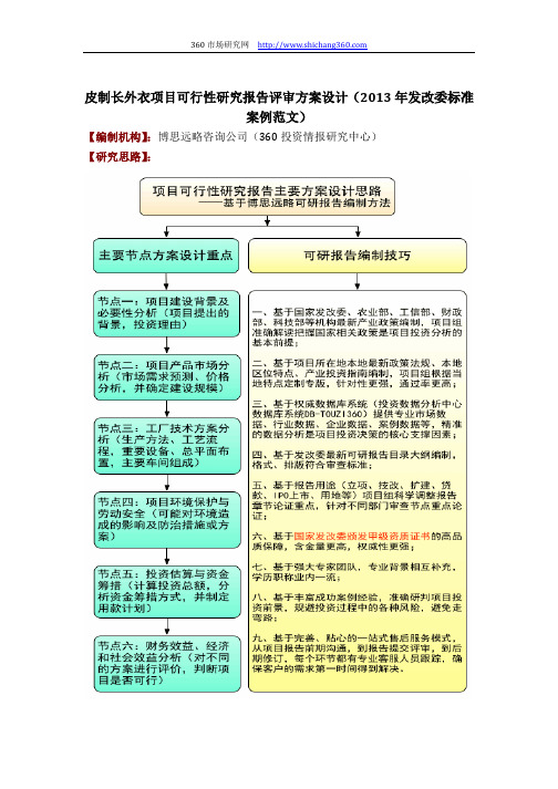 皮制长外衣项目可行性研究报告评审方案设计(2013年发改委标准案例范文)