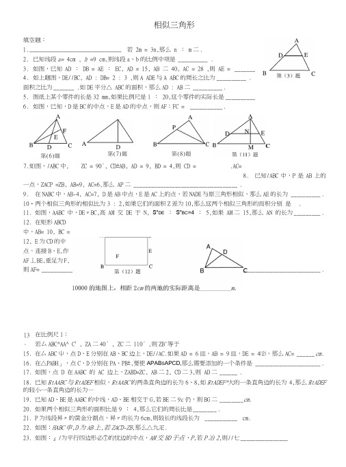 九年级数学上册第二十四章第3节相似三角形复习沪教版五四制.doc