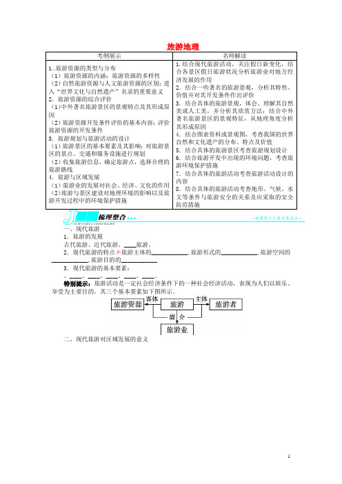 高考地理一轮复习 旅游地理 新人教版