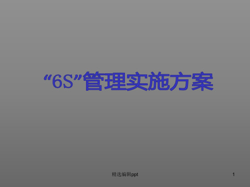 实验室6S管理实施方案ppt课件