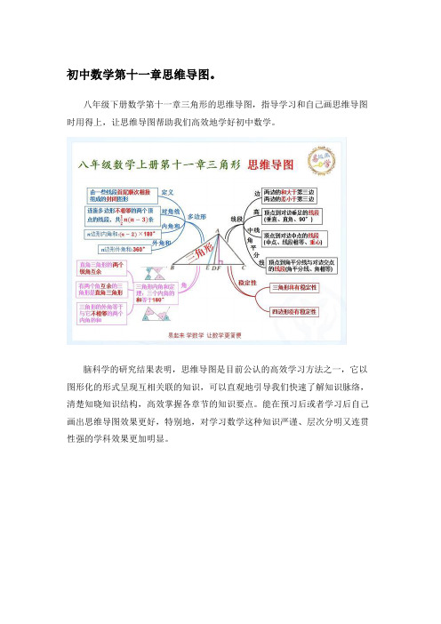 初中数学第十一章思维导图。