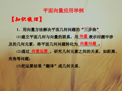 推荐高中数学必修4平面向量优质课件:平面向量应用举例 精品