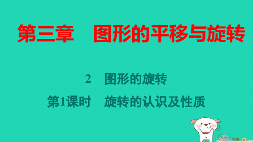 八年级数学下册第三章图形的旋转第1课时旋转的认识及性质作业pptx课件新版北师大版