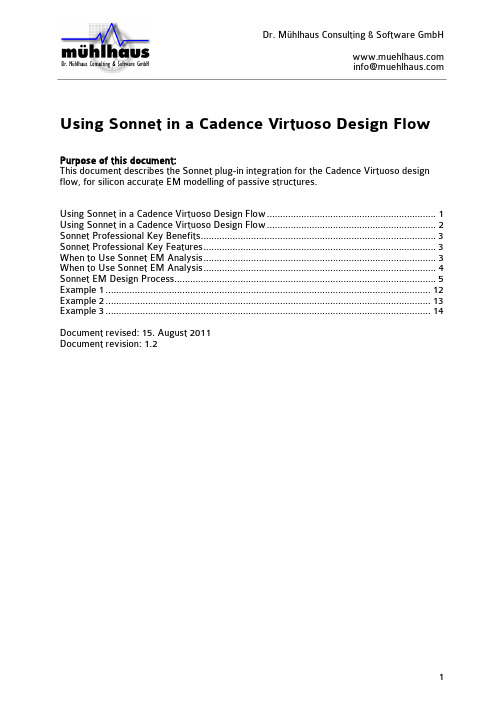 Using Sonnet in a Cadence Virtuoso Design Flow说明书