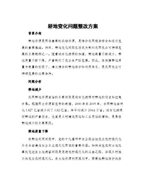 耕地变化问题整改方案