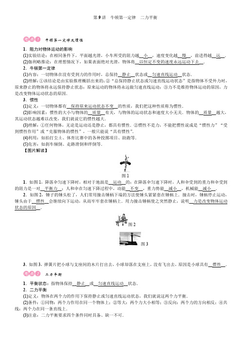 第9讲 牛顿第一定律 二力平衡