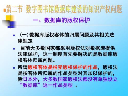 数据库建设 知识产权保护问题.