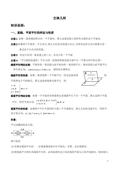 直线平面之间的位置关系