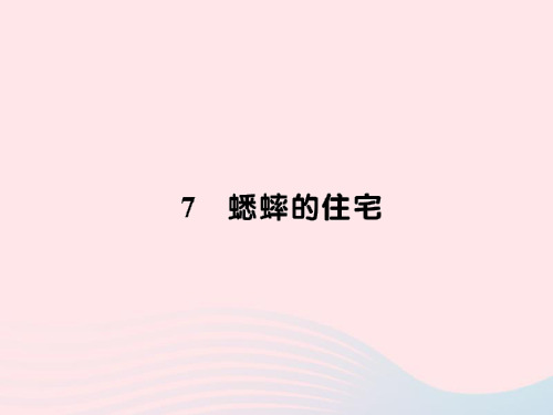 新人教版四年级语文上册第二组7蟋蟀的住宅习题课件.ppt