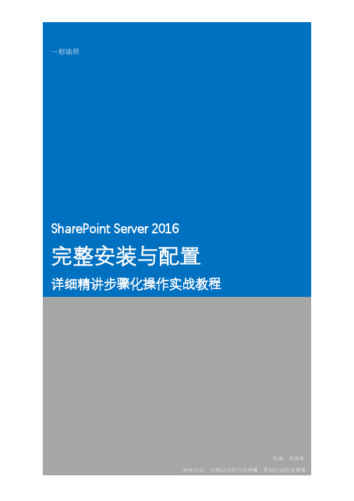 SharePoint Server 2016完整安装与配置详细精讲步骤化操作实战教程