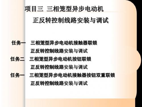 电力拖动项目三三相异步电动机正反转控制线路安装与调试