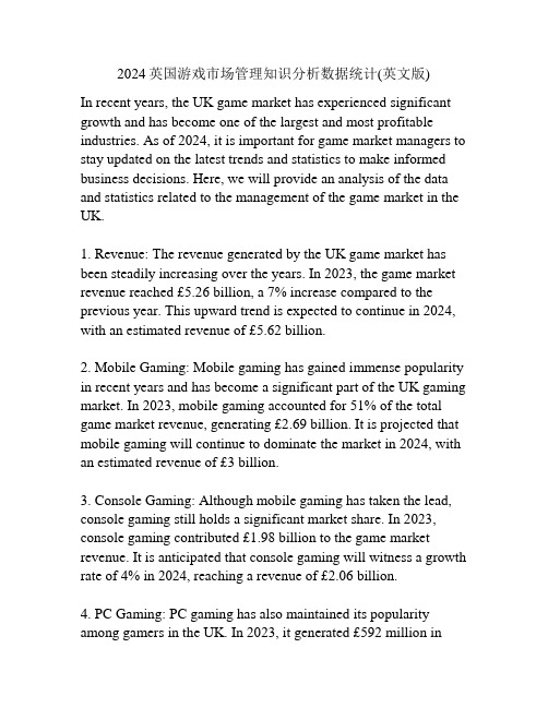 2024英国游戏市场管理知识分析数据统计(英文版)