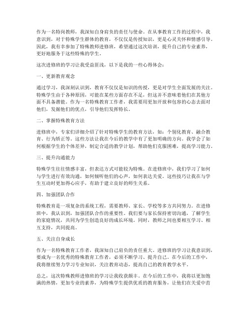 特殊教师进修班心得体会