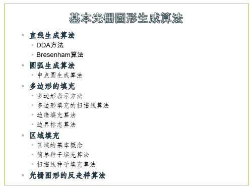 计算机图形学第3章-基本光栅图形生成算法