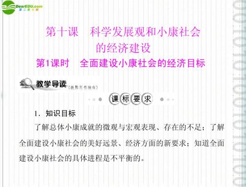 高中政治 4.10.1全面建设小康社会的经济目标课件 新人教必修1