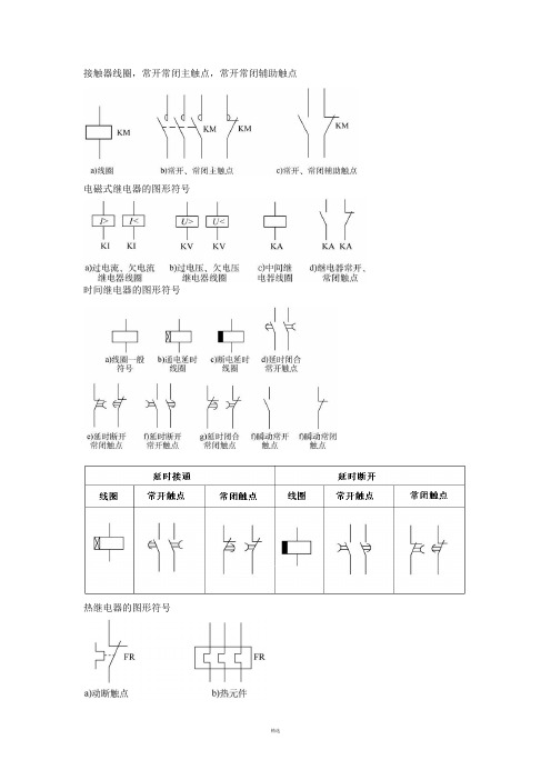 常用低压电器图形符号及文字符号