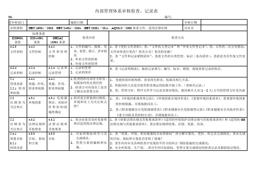 三体系内审检查表