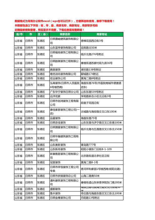 2020新版山东省日照市东港区装修公司工商企业公司商家名录名单联系电话号码地址大全203家