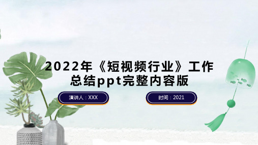 2022年《短视频行业》工作总结ppt完整内容版