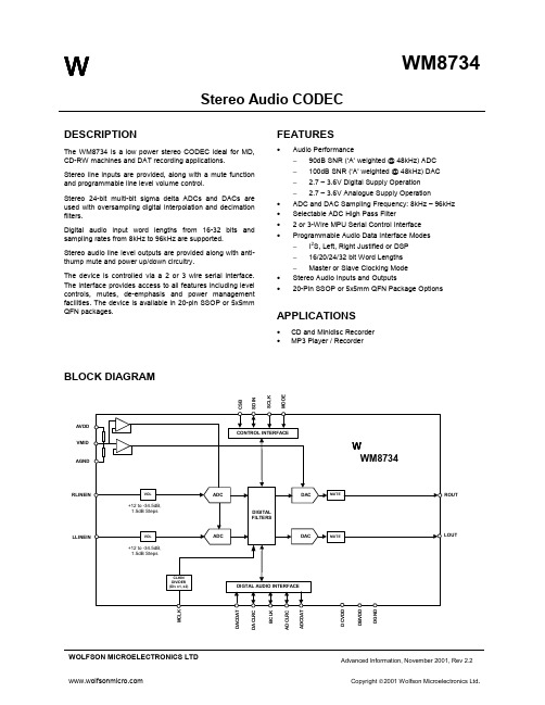 WM8734EDS中文资料