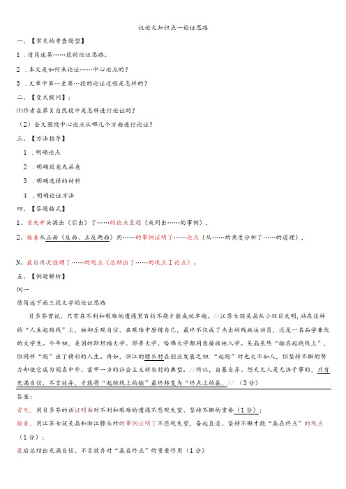 议论文知识点—论证思路