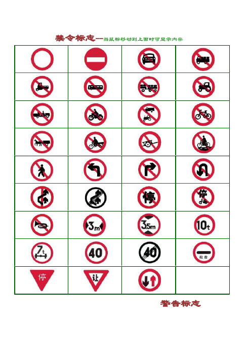 道路禁行禁令标志