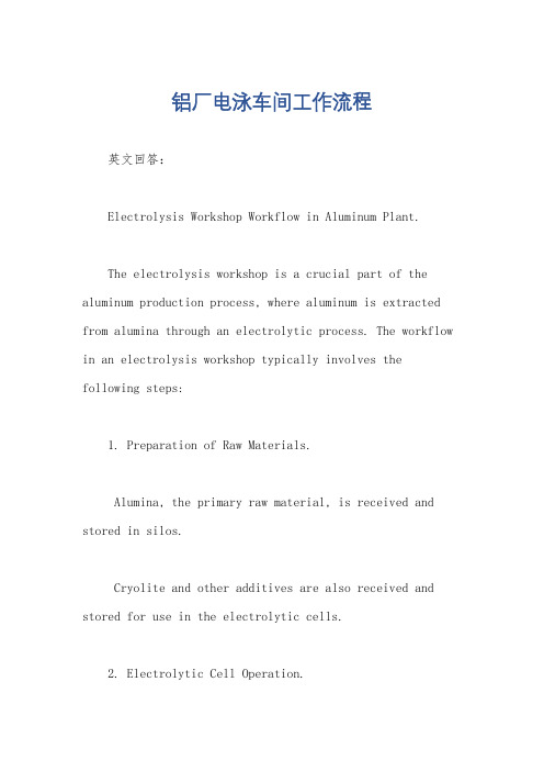 铝厂电泳车间工作流程