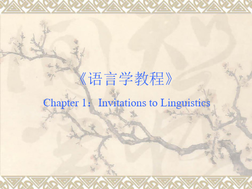 chapter 1(1) 英语语言学,第一章