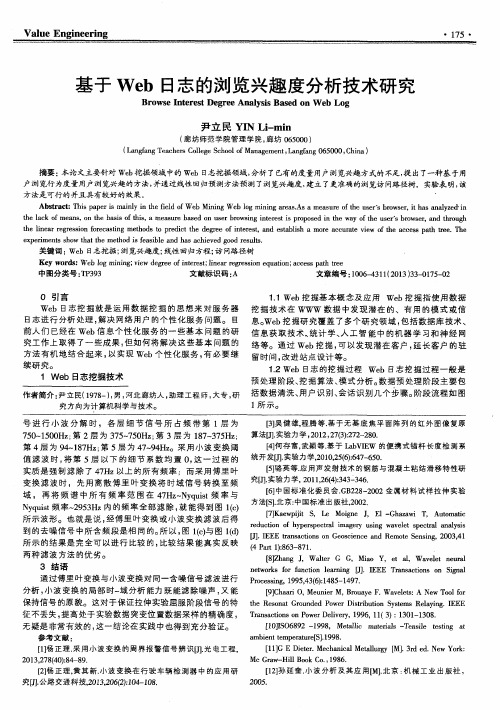 基于Web日志的浏览兴趣度分析技术研究