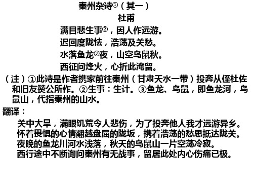 杜甫《秦州杂诗》(其一)阅读训练及翻译赏析