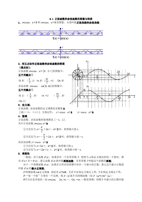 6.1_正弦函数和余弦函数的图像与性质