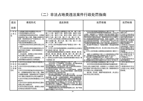 非法占地类违法案件行政处罚指南