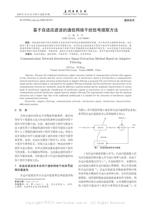 基于自适应滤波的通信网络干扰信号提取方法