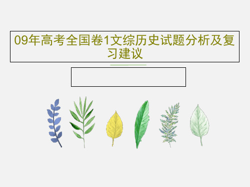 09年高考全国卷1文综历史试题分析及复习建议32页文档