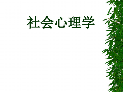 社会心理学全套讲义完整版最新PPT课件