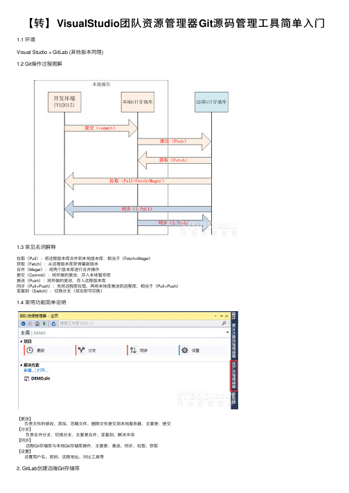 【转】VisualStudio团队资源管理器Git源码管理工具简单入门