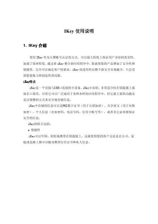 瑞友天翼标准化实施文档——IKey使用说明