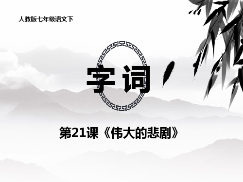 《伟大的悲剧》字词拼音解词易错字辨析课堂练习七年级语文下册第21课