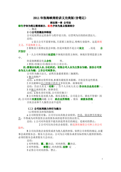 张海峡商经讲义完美版