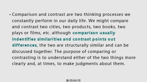 写作与修辞contrast and comparison的用法与比较PPT课件