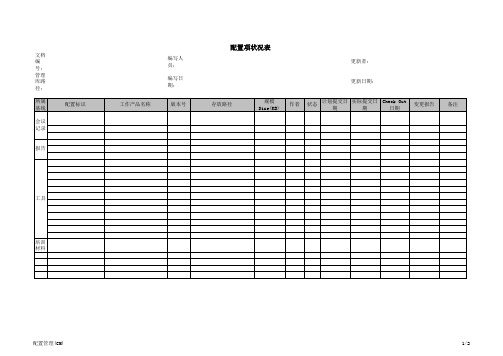 配置项状态表-模板