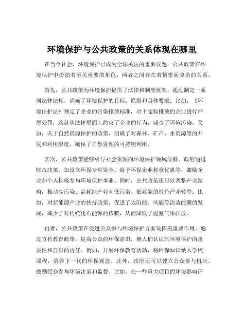 环境保护与公共政策的关系体现在哪里