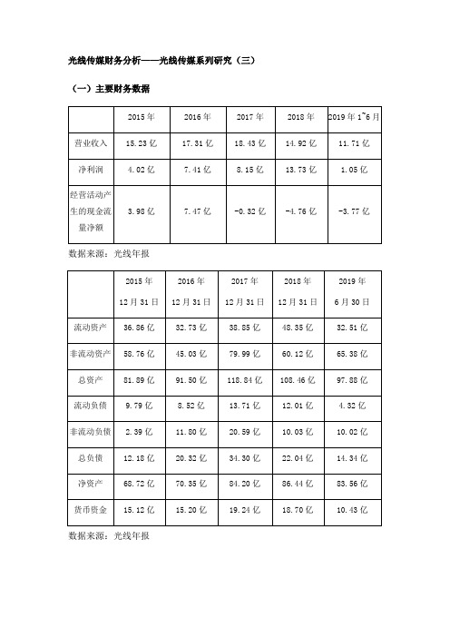 光线传媒财务分析——光线传媒系列研究(三)