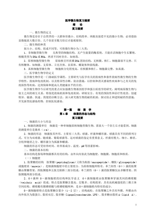 医学微生物复习提要