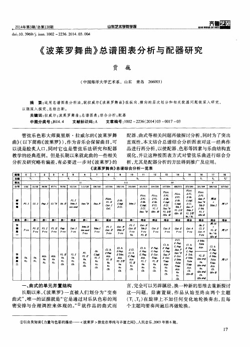 《波莱罗舞曲》总谱图表分析与配器研究