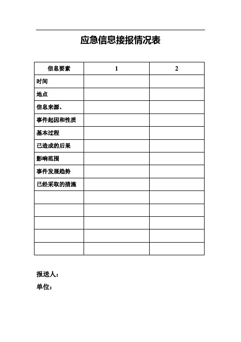 应急信息接报情况表