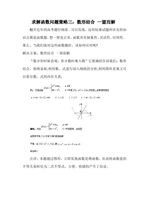 求解函数问题策略三之数形结合一望而解