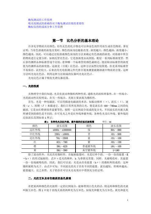 酶标仪的工作原理及基本结构