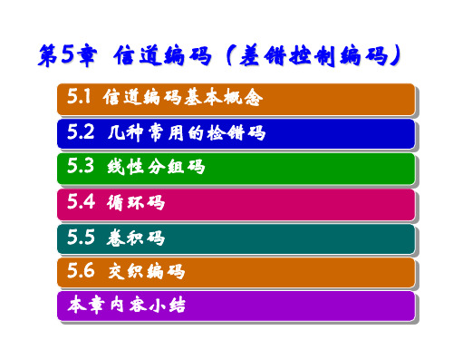 数字通信系统原理第5章  信道编码(差错控制编码)