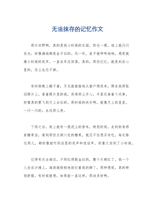 无法抹存的记忆作文